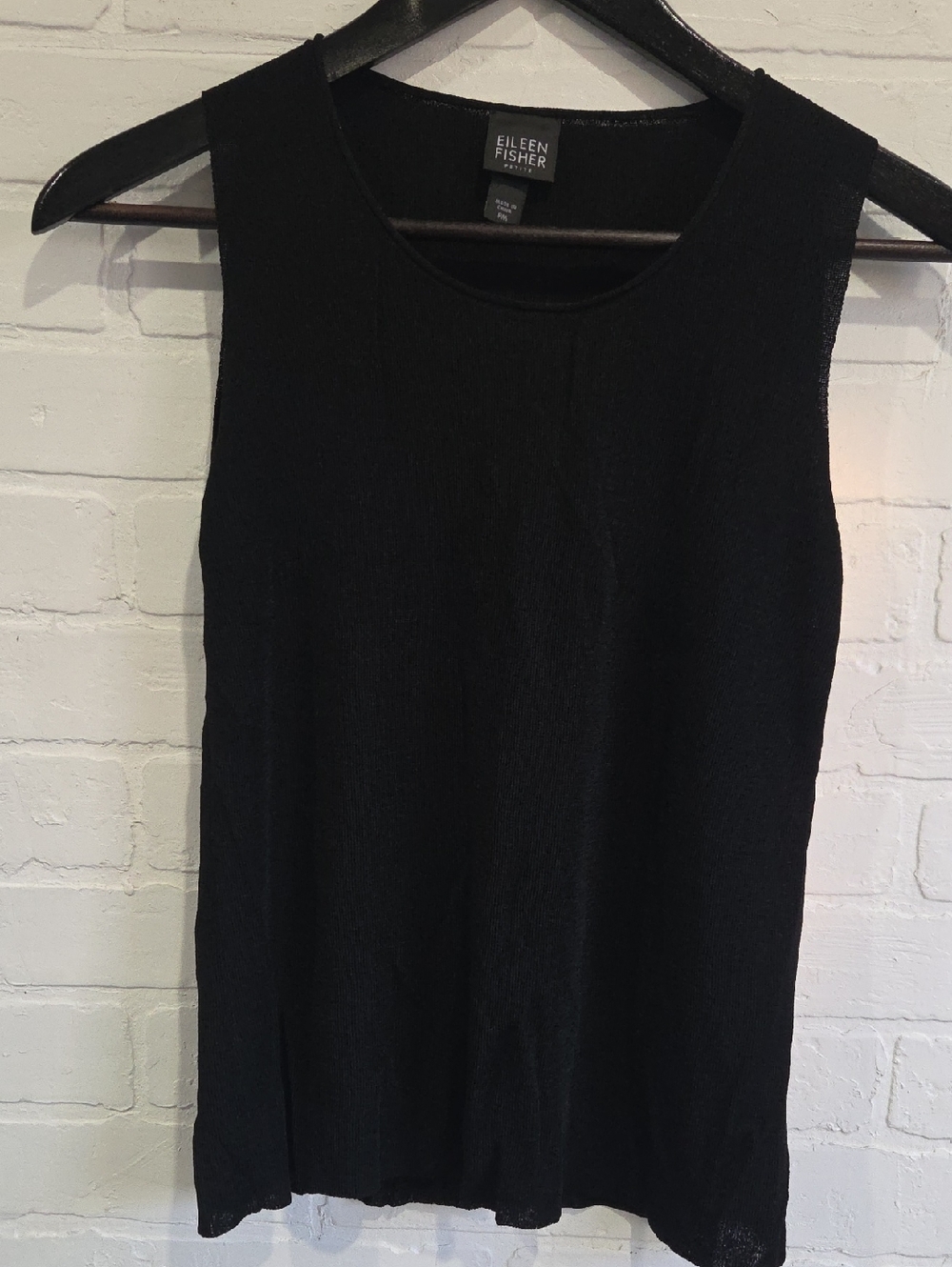 Eileen Fisher Black Sleeveless Knit Shell